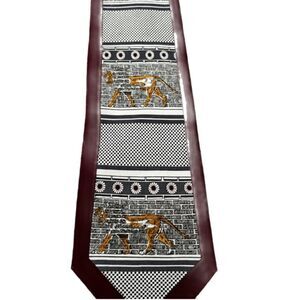Vintage lion brick wall men’s tie